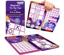 Magnetinis strateginis žaidimas 2-in-1 | Kelioninis rinkinis Kryžiukai-nuliukai ir 4 eilėje | Woopie 52159