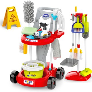 Žaislinis valymo rinkinys | XXL vežimėlis 3in1 su siurbliu, 29 el. | WOOPIE 52173