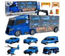 Žaislinis policijos sunkvežimis transporteris | 3in1 su mašinėlių paleidėju | Woopie 52777