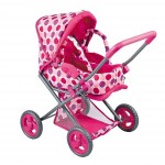 Lėlių vežimėlis 3in1 | Rožinis su taškeliais | Woopie Royal 52975