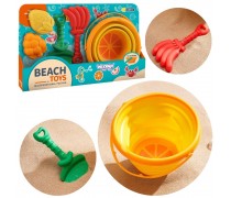 Smėlio žaislų rinkinys | Tropiniai vaisiai ir sulankstomas kibirėlis | Woopie 53446