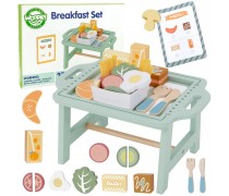 Medinis pusryčių rinkinys su padėklu | Pastelinis, 26 dalys | Woopie 53477
