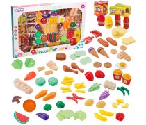 Žaisliniai maisto produktai | 120 dalių vaisių ir daržovių rinkinis | Woopie 53620