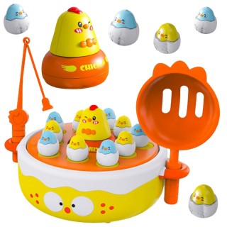 Interaktyvus vikrumo žaidimas | Viščiukų gaudymas 2in1 su katapulta | Woopie 53712