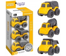 Statybinių mašinėlių rinkinis | 3 vnt. Šiukšliavežė, Betono maišyklė, Savivartis | Woopie 53941
