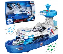 Žaislinis policijos laivas | Interaktyvus patrulinis laivas su 3 automobiliais | Woopie 54054 Žaislinis policijos laivas | Interaktyvus patrulinis laivas su 3 automobiliais | Woopie 54054