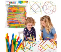 Konstruktorius | Spalvoti šiaudeliai 500 dalių | Woopie 54283 Konstruktorius | Spalvoti šiaudeliai 500 dalių | Woopie 54283