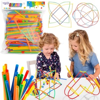 Konstruktorius | Spalvoti šiaudeliai 500 dalių | Woopie 54283 Konstruktorius | Spalvoti šiaudeliai 500 dalių | Woopie 54283