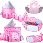 Žaidimų palapinė 3in1 | Princesės pilis XXL su tuneliu ir baseinu | Woopie 54412