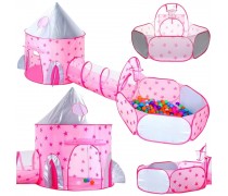 Žaidimų palapinė 3in1 | Princesės pilis XXL su tuneliu ir baseinu | Woopie 54412