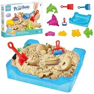 Kinetinis smėlis | 0,5 kg rinkinys su formelėmis ir dėže | Woopie 548010