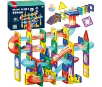 Magnetinis konstruktorius | Kamuoliukų trasa | 3D edukacinis 105 vnt. | WOOPIE 54849