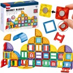 Magnetinės kaladėlės | 3D edukacinis konstruktorius Pilis 100 vnt. | Woopie 54856