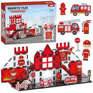 Magnetinės kaladėlės | Gaisrinės rinkinys 48 vnt. | WOOPIE 55013