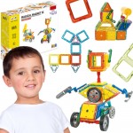 Magnetinis konstruktorius | 3D transporto priemonės 80 vnt. | WOOPIE 55051