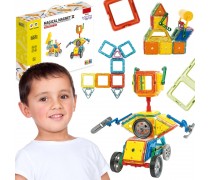 Magnetinis konstruktorius | 3D transporto priemonės 80 vnt. | WOOPIE 55051