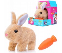 Interaktyvus pliušinis zuikutis | su morka, smėlio spalvos | Woopie 55273