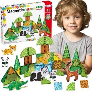 Magnetinės kaladėlės | Gyvūnai 45 vnt. | WOOPIE 55877