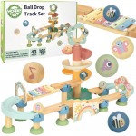 Medinė kamuoliukų trasa | su ksilofonu GREEN | WOOPIE 56461