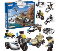 Konstruktorius | Policijos transporto priemonės 8in1 STEAM | Woopie 56645 Konstruktorius | Policijos transporto priemonės 8in1 STEAM | Woopie 56645
