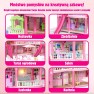 Lėlių namelis | Vila su priedais ir lėle 296 el. | WOOPIE 56997