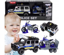 Žaislinis policijos visureigis | Su priekaba ir motociklu | Woopie 57253