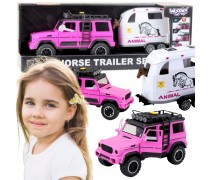 Žaislinis visureigis su priekaba ir arkliu | rožinis, su garsais | Woopie 57260 Žaislinis visureigis su priekaba ir arkliu | rožinis, su garsais | Woopie 57260