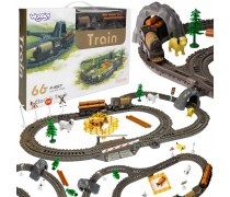 Elektrinis traukinukas su trasa | Retro ferma XL 66 dalys | Woopie 57345