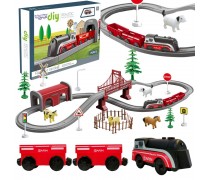 Elektrinis traukinukas su trasa | Ūkis 70 dalių | Woopie 57383 Elektrinis traukinukas su trasa | Ūkis 70 dalių | Woopie 57383