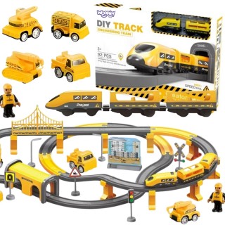 Elektrinis traukinukas | Su statybų aikštele, 92 dalys | Woopie 57437