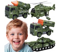 Karinių transporto priemonių rinkinys | Su šviesos ir garso efektais, 1:20 | Woopie 57499