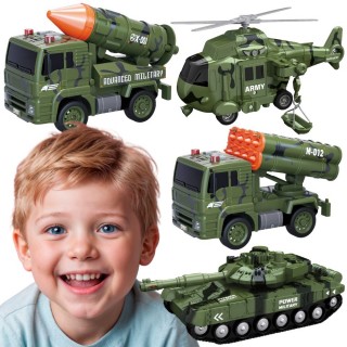 Karinių transporto priemonių rinkinys | Su šviesos ir garso efektais, 1:20 | Woopie 57499
