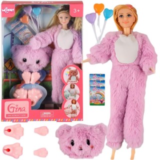 Lėlė su rožinio meškiuko kostiumu | Atrakcionų parkas | Woopie Royal 57529