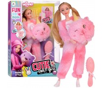 Lėlė | Emi su rožiniu meškiuko kostiumu | Woopie 57604 Lėlė | Emi su rožiniu meškiuko kostiumu | Woopie 57604