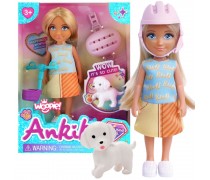 Lėlė su šuniuku ir paspirtuku | Niki | Woopie 57666 Lėlė su šuniuku ir paspirtuku | Niki | Woopie 57666