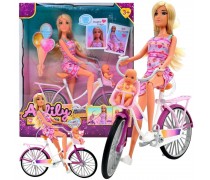 Lėlė su dviračiu ir kūdikiu | Lily Royal Rinkinys | Woopie 57703