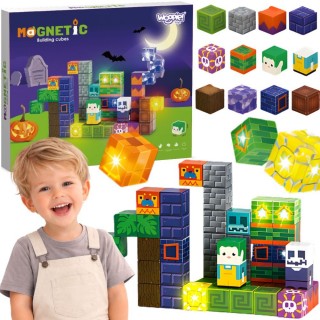 Magnetinės kaladėlės | šviečiančios, Helovino motyvas, 63 detalės | WOOPIE 58878 Magnetinės kaladėlės | šviečiančios, Helovino motyvas, 63 detalės | WOOPIE 58878