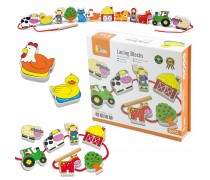 Medinės varstomos kaladėlės | Farma, Montessori | VIGA 59548N