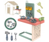 Žaidimų dirbtuvių stalas | Priedas nameliui Smoby Life su įrankiais | Smoby 810928