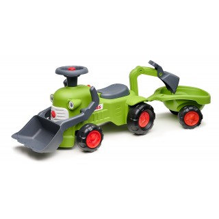 Paspiriamas traktorius | Claas su priekaba ir krautuvu | Falk 912N