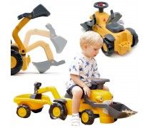 Paspiriamas traktorius | Komatsu su ekskavatoriumi ir priekaba | Falk 916N Paspiriamas traktorius | Komatsu su ekskavatoriumi ir priekaba | Falk 916N