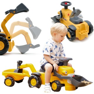 Paspiriamas traktorius | Komatsu su ekskavatoriumi ir priekaba | Falk 916N