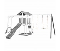 Medinė žaidimų aikštelė | bokštas su sūpynėmis ir čiuožykla | AXI A025.132.82