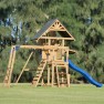 Medinė žaidimų aikštelė | su čiuožykla ir sūpynėmis | AXI A030.504.30