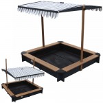 Medinė smėlio dėžė | Lily su stogeliu ir suoliukais | AXI A031.013.05