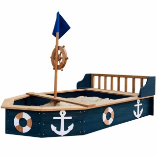 Medinė smėliadėžė | piratų laivas su daiktadėže ir uždangalu | AXI A031.045.00 Medinė smėliadėžė | piratų laivas su daiktadėže ir uždangalu | AXI A031.045.00