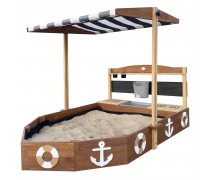 Medinė smėliadėžė laivas | su stogeliu ir virtuvėle | AXI A031.046.00