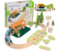 Medinė traukinių trasa | su formų rūšiuokle 40 el. | CLASSIC WORLD CW50618