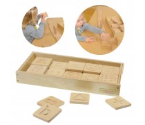 Sensorinis žaidimas pažink liečiant | Medinis | Montessori | Raidės ir skaičiai | Masterkidz ME04031