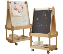 Dvipusė lenta molbertas | 3in1 ant ratukų | Masterkidz ME16768 Dvipusė lenta molbertas | 3in1 ant ratukų | Masterkidz ME16768